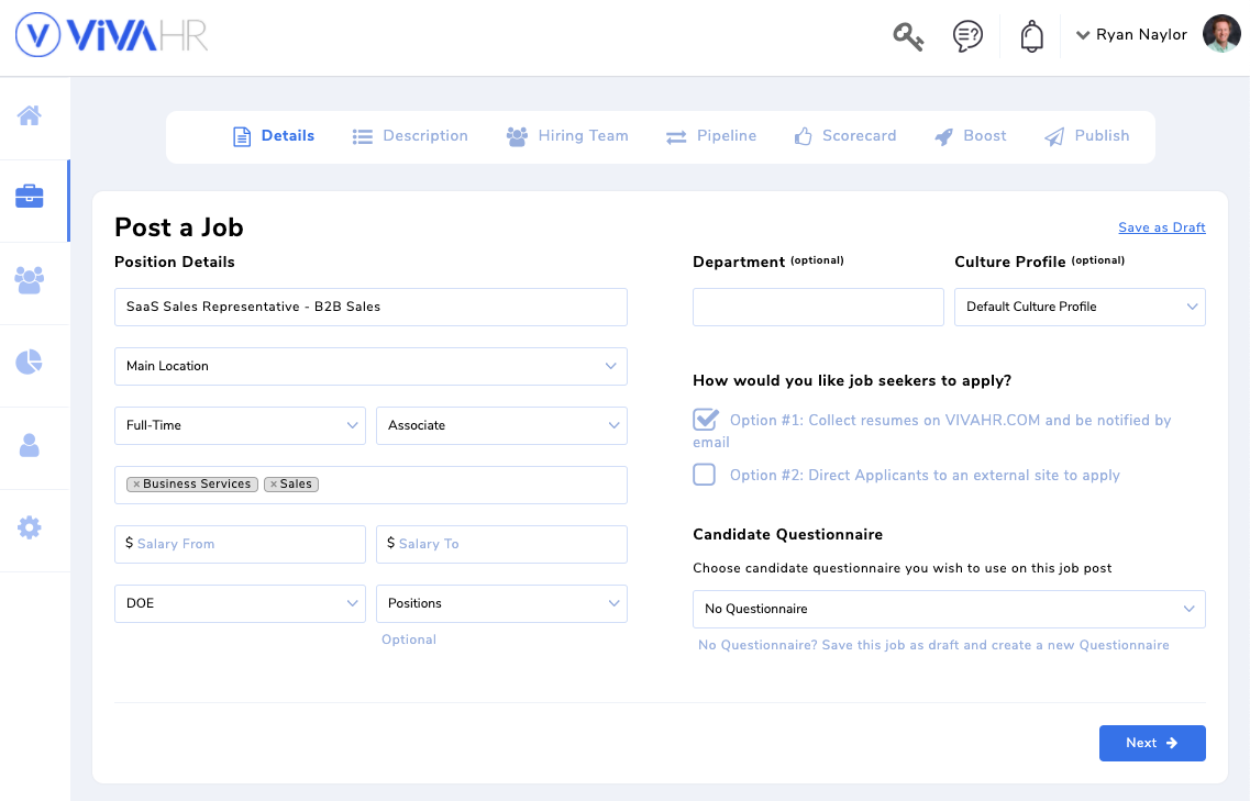 Adding compensation to job posting