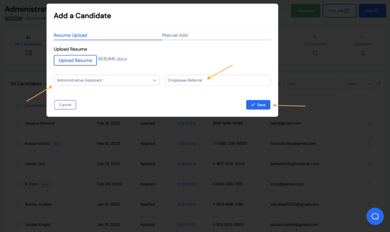 How to Add a Candidate - VIVAHR Documenation